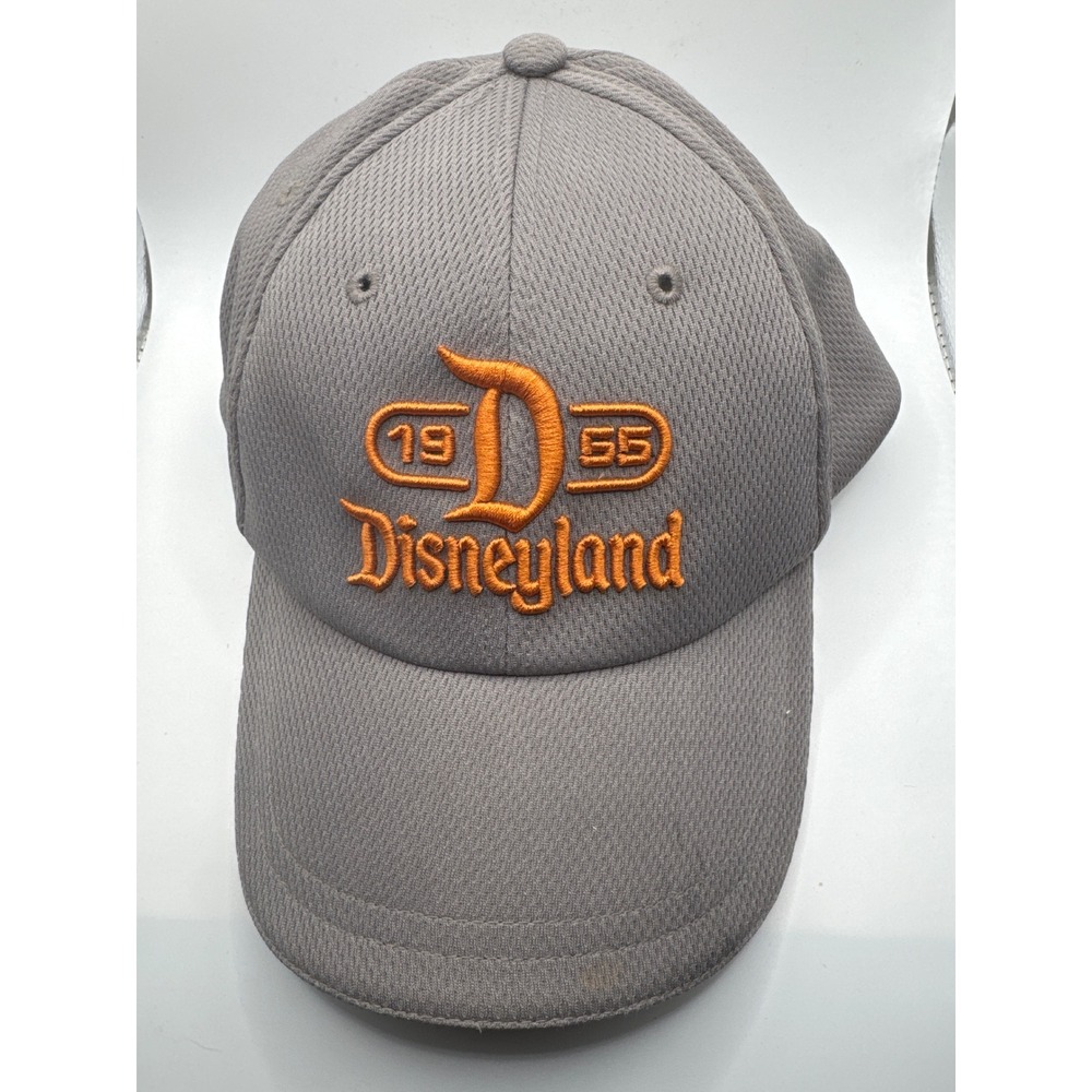 Disney Parks Disneyland 1955 Grey Orange Mesh Adjustable Baseball Cap Hat Adult